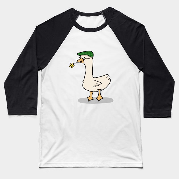 Mr. Goose - Cute Little Goose Baseball T-Shirt by YogurtCupz